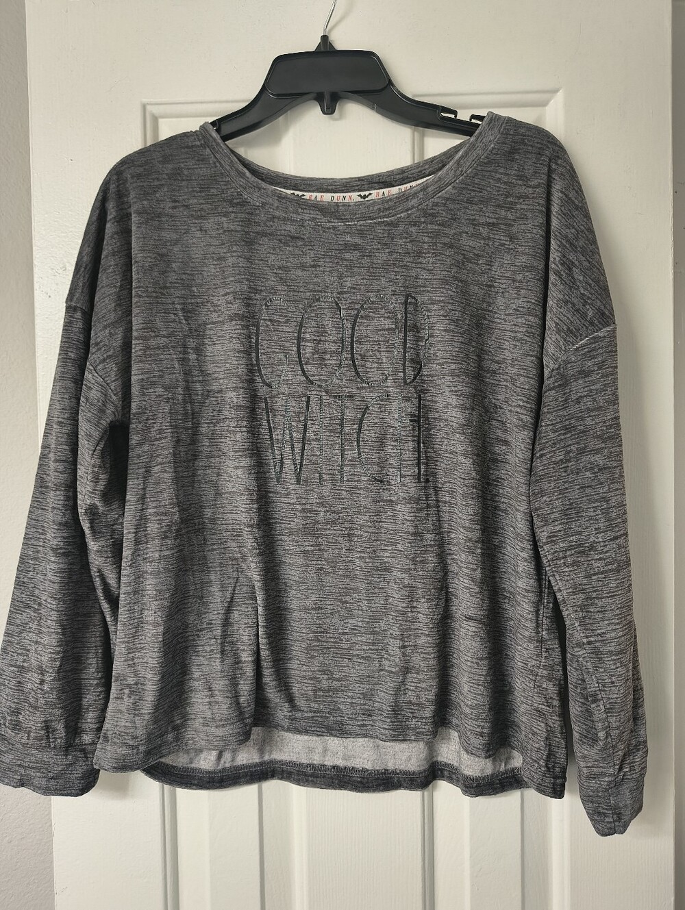 Rae Dunn “Good Witch” Gray Long Sleeve Top – Size M